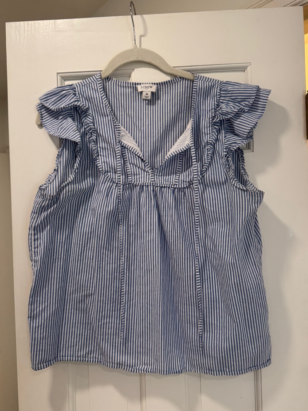J. Crew Factory Flutter top with bib trim
